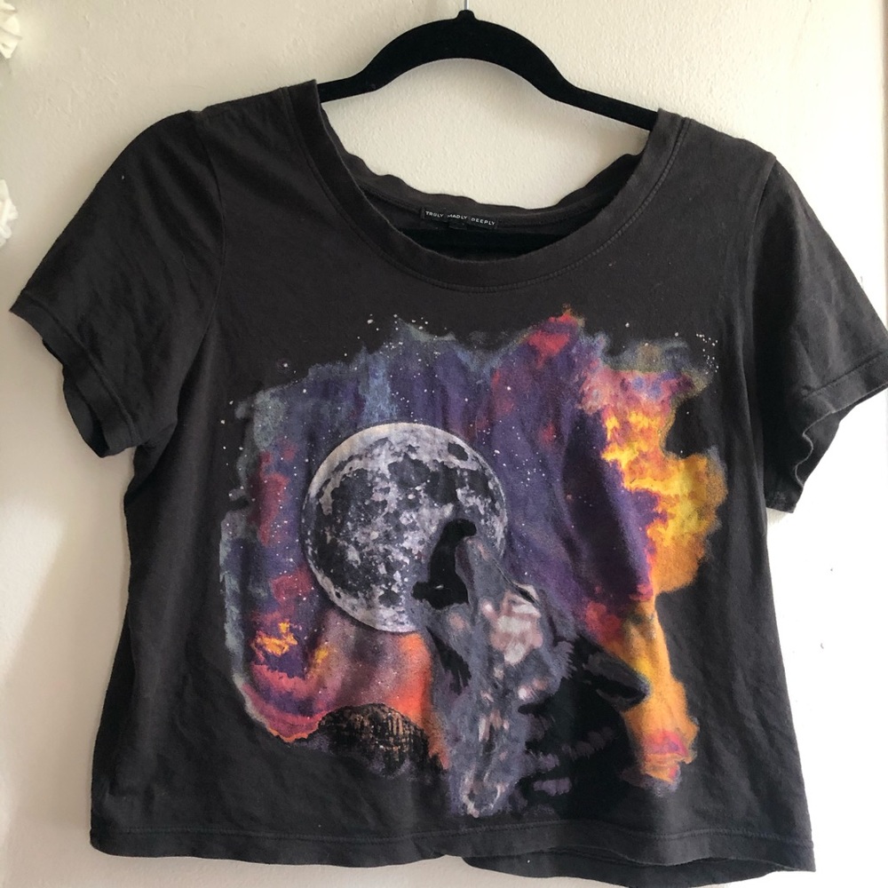 Truly Madly Deeply Mystic Wolf Crop Tee